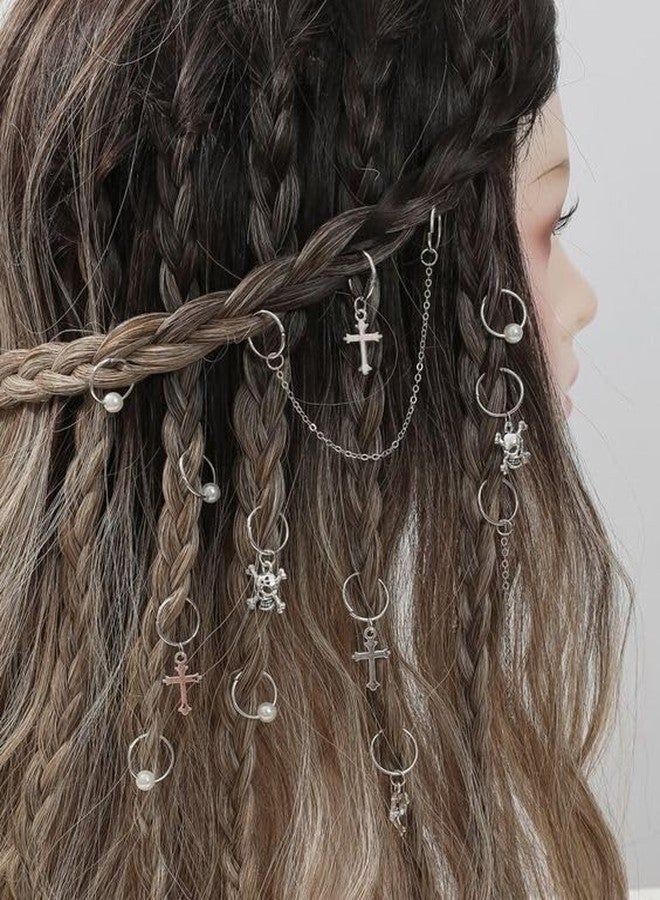 Plenteous Hair Braid Clips and Rings – Multi-Shaped Pendant Dreadlock Beads, Hoop Style Hair Accessories for Girls and Women (40 pc Mix Design) - Image 2