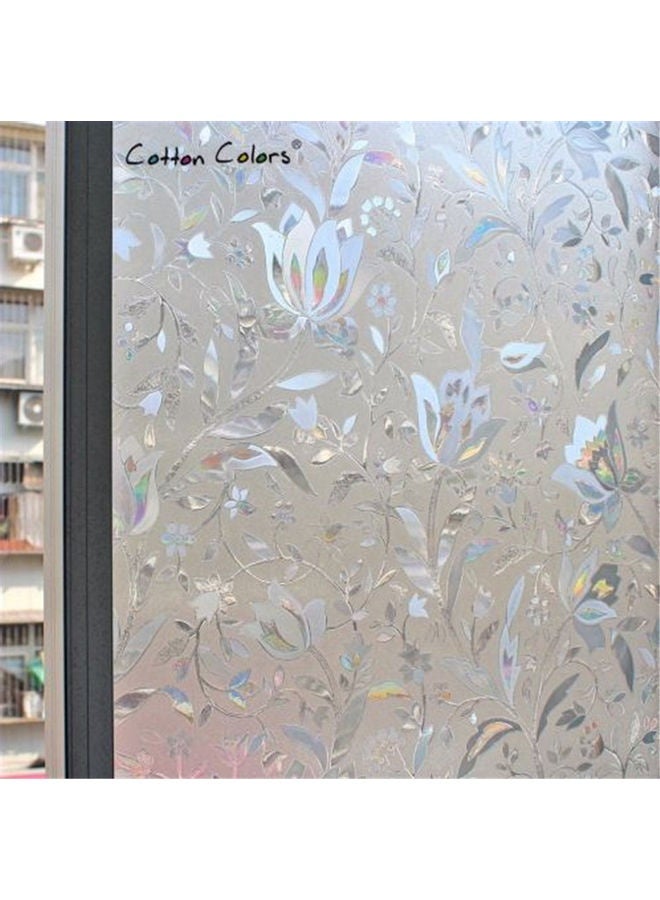 Floral Window Sticker Clear 45x100cm - Image 3