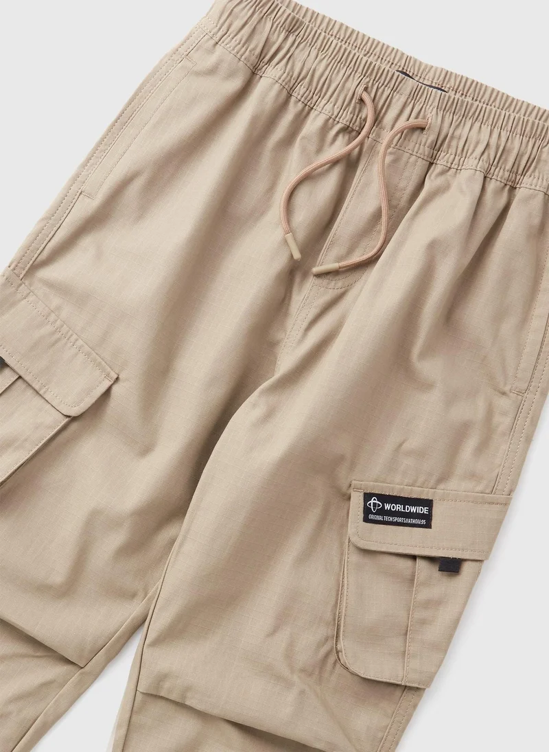 Matalan Boys Stone Ripstop Cargo Trousers