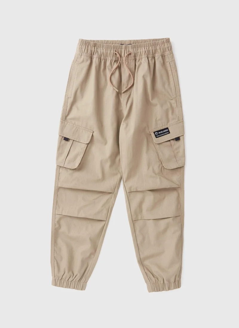 Matalan Boys Stone Ripstop Cargo Trousers