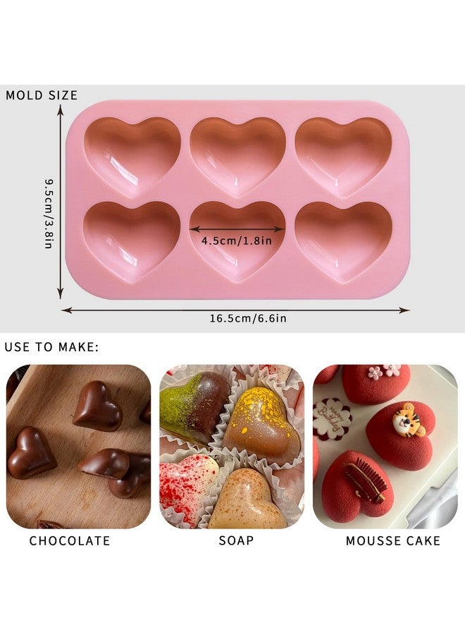 UOUYOO 6 Holes Heart Shaped Silicone Mold For Chocolate Cake Jelly Pudding Valentine'S Day - Image 2