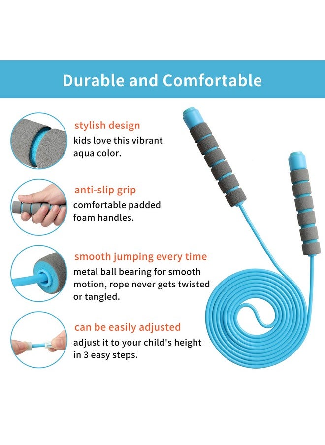 BETTERLINE Blue Adjustable Jump Rope and Detachable Hula Hoop for Kids, Teens and Adults - Adjustable Jump Rope up to 9 Feet - Hoola Hoop Adjustable 24 Inches to 28 inches Diameter  - Image 2