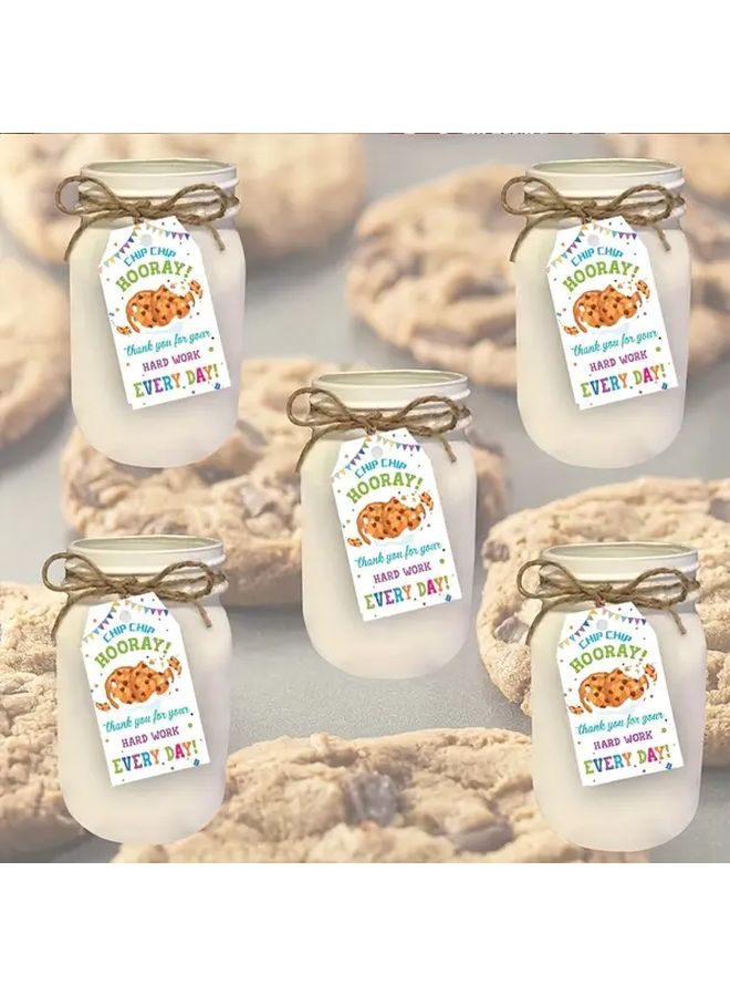 50pcs Employee Thank You Cookies Tags Thank You Gift Tokens Teacher Appreciation Day with String for Daily Hard Work - Image 3