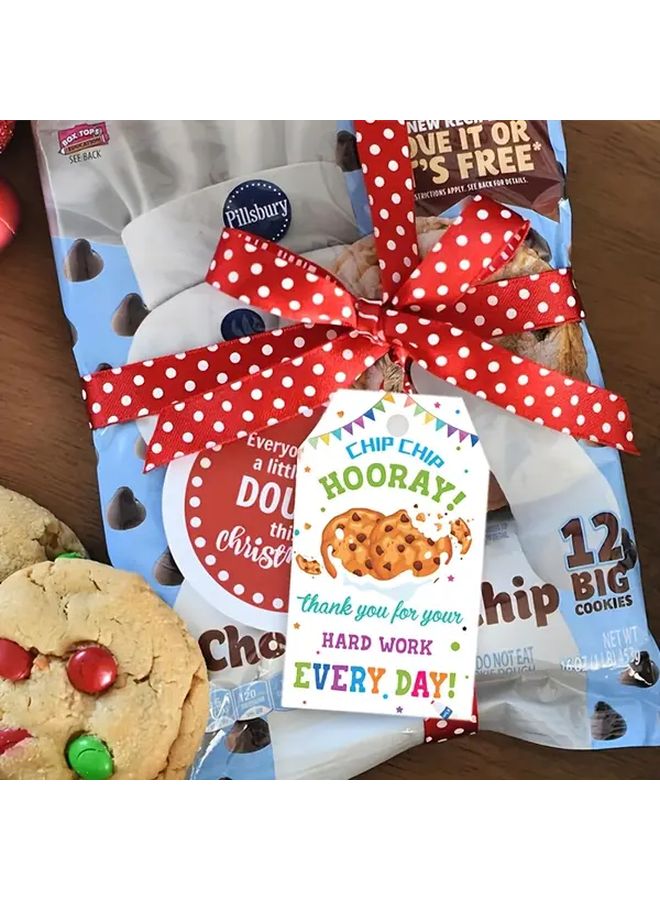 50pcs Employee Thank You Cookies Tags Thank You Gift Tokens Teacher Appreciation Day with String for Daily Hard Work - Image 5