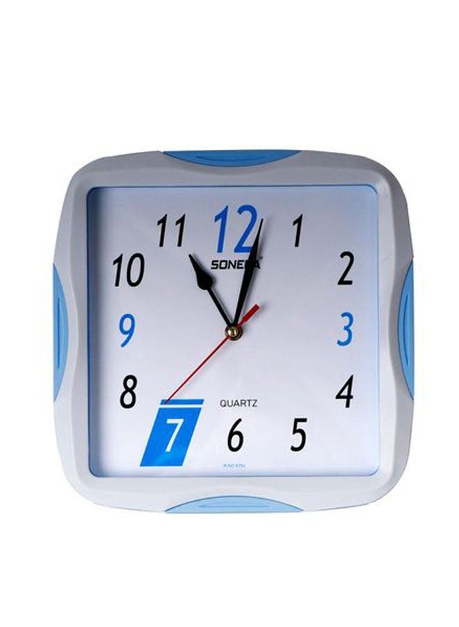 Sonera Wall Clock -9751-Analog -Quartz -White With Baby Blue Color - Image 1
