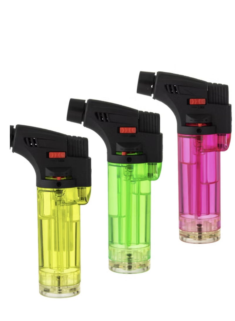 Refillable Gas Lighter Multi-Colored (3Pc) - Image 1