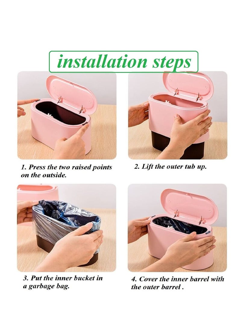 SYOSI - Pop Up Mini Trash Can - Removable Small Garbage Bin, Tiny Plastic Wastebasket, Countertop Lint Bin for Bathroom, Office, Kitchen, Desk, Coffee Table.  Keep Your Space Neat & Tidy Sky Blue - Image 1