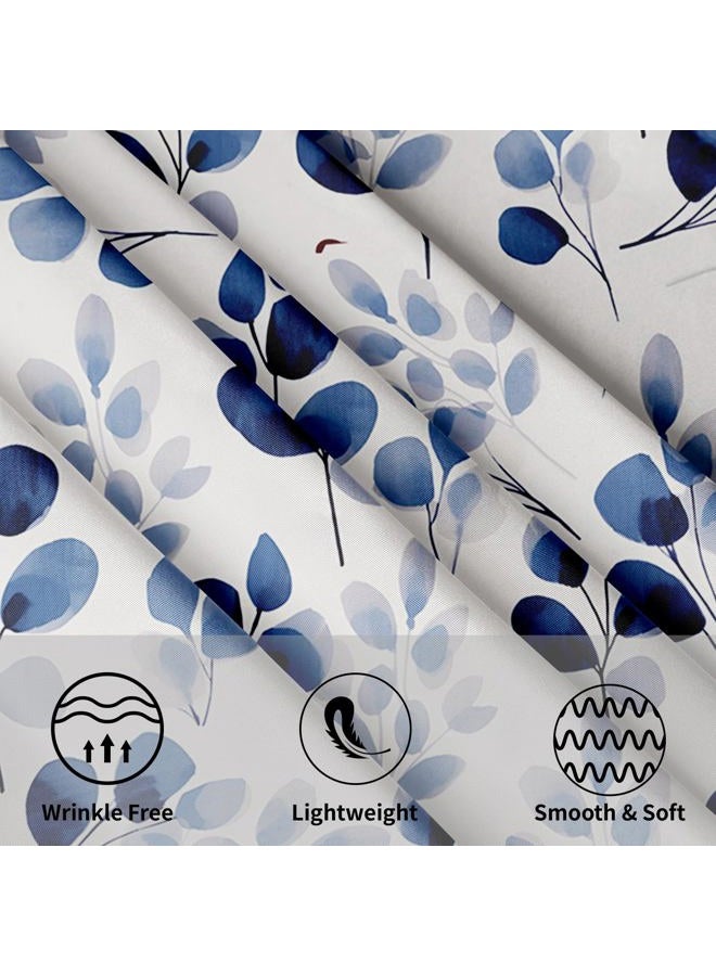 Granbey Blue Floral Round Table Cloth - Navy Leaf Tablecloth 60 Inch Botanical Plant Table Cloth Spring Summer Table Cover for Home Kitchen Party Picnic Dinner - Image 3