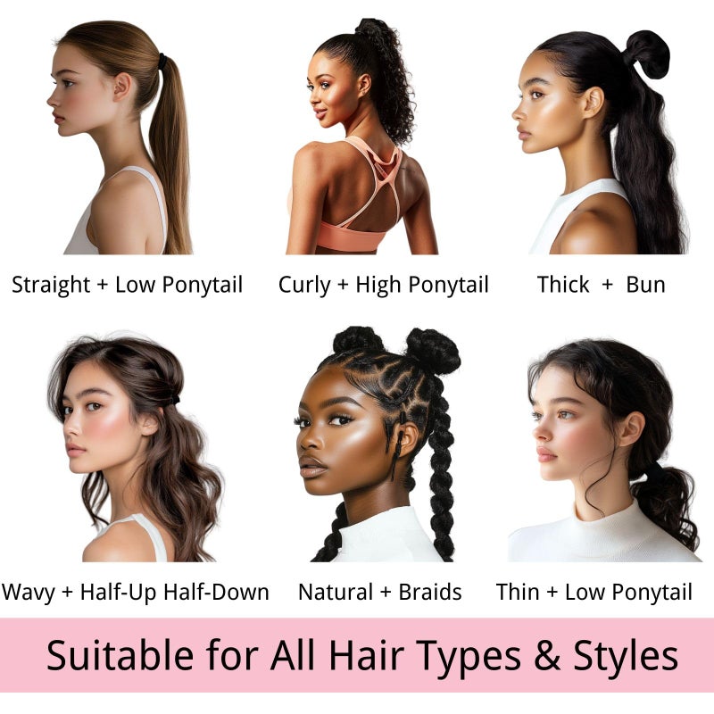 LuSeren 120PCS Black Hair Ties for Thick Hair â€“ Seamless No Damage Elastic Ponytail Holders, Black Hair Band,Bulk Nylon Hair Elastics for Women - Image 5