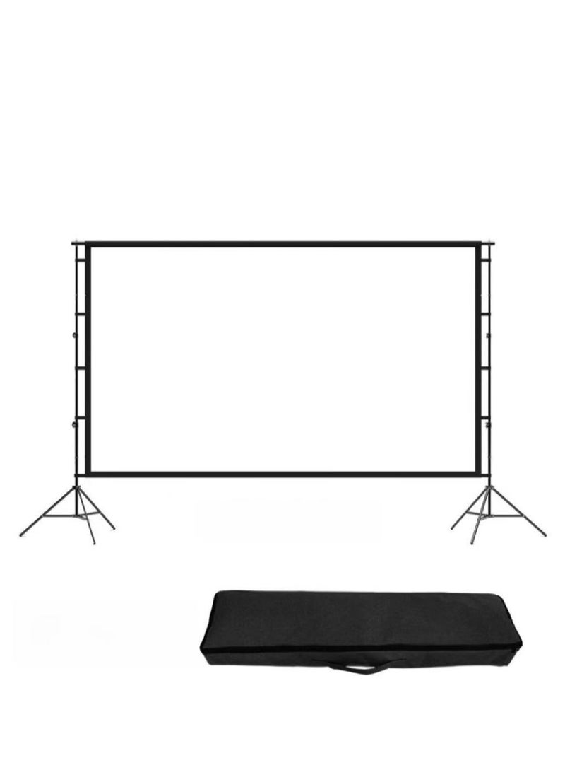 Generic Projector Screen Outdoor Movie Screen 100 Inch Upgrade Portable Projection Screen with 2.1m Retractable Strut 4K HD Projection Movie Screen for Indoor Outdoor(221*125cm)  - Image 2