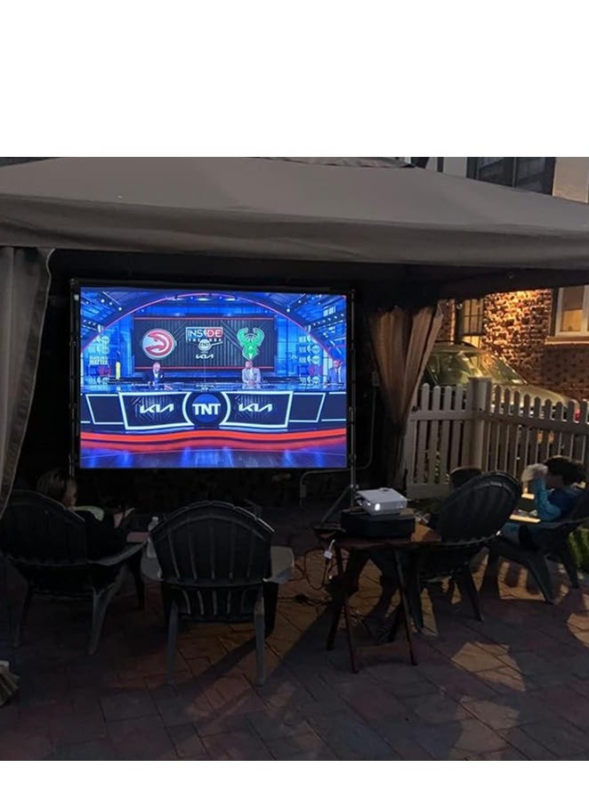 Generic Projector Screen Outdoor Movie Screen 100 Inch Upgrade Portable Projection Screen with 2.1m Retractable Strut 4K HD Projection Movie Screen for Indoor Outdoor(221*125cm)  - Image 5