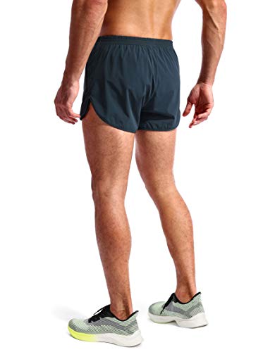 Pudolla Men’s Running Shorts 3 Inch Quick Dry Gym Athletic Workout Shorts for Men with Zipper Pockets(Navy Blue Medium) - Image 4