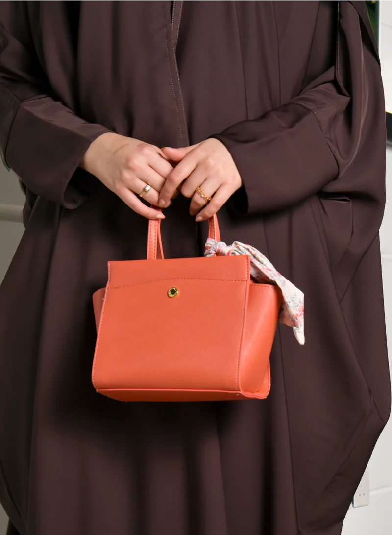 HAWRAA ABAYA Dark brown wrap abaya with a practical design and comfortable summer fabric