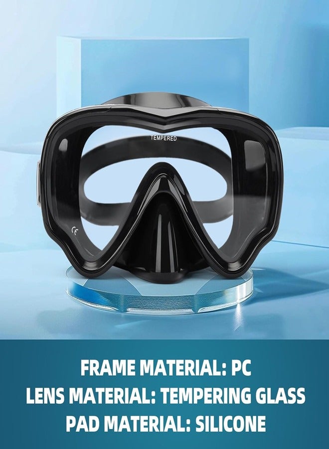 أوساويك قناع الغوص المضاد للغطس Snorkel Swim - قناع الغوص الزجاجي المقسّر HD للبالغين ينقون ، نظارات السباحة مع غطاء الأنف - Image 3