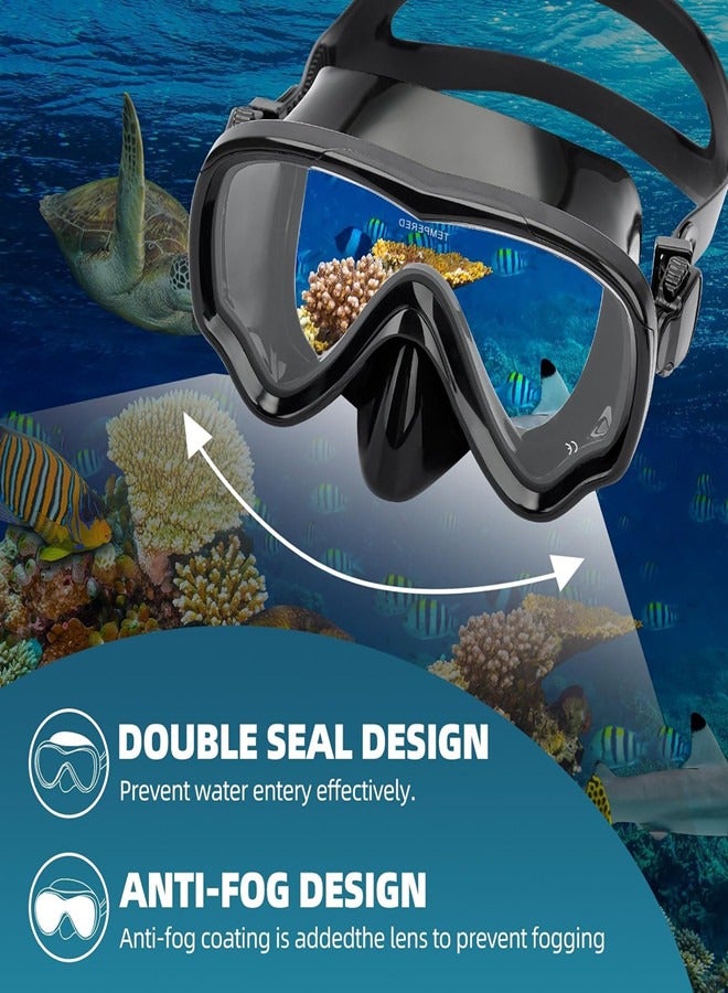 أوساويك قناع الغوص المضاد للغطس Snorkel Swim - قناع الغوص الزجاجي المقسّر HD للبالغين ينقون ، نظارات السباحة مع غطاء الأنف - Image 4