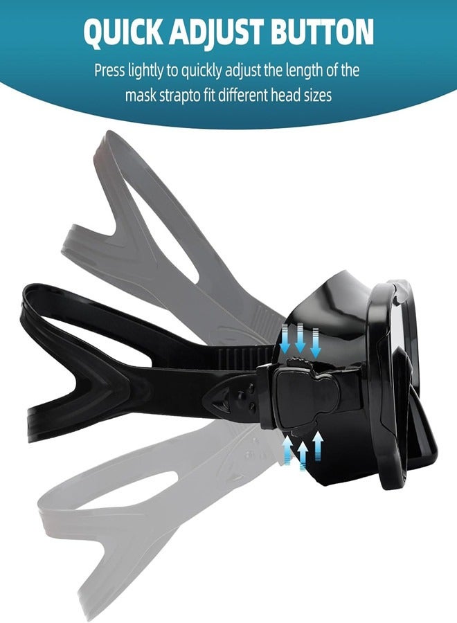 أوساويك قناع الغوص المضاد للغطس Snorkel Swim - قناع الغوص الزجاجي المقسّر HD للبالغين ينقون ، نظارات السباحة مع غطاء الأنف - Image 5