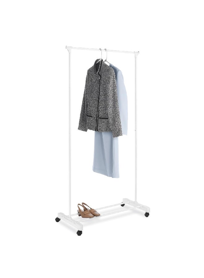 Whitmor Epoxy Coated Adjustable Rolling Garment Rack White 167.64 x 86.36 x 45.72 cm 6023-4012 - Image 2