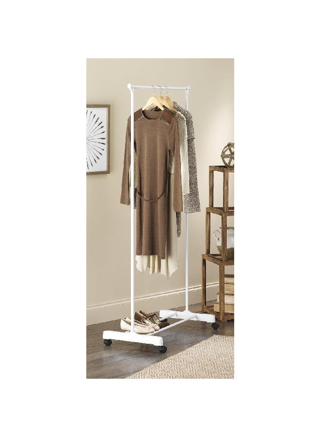 Whitmor Epoxy Coated Adjustable Rolling Garment Rack White 167.64 x 86.36 x 45.72 cm 6023-4012 - Image 3