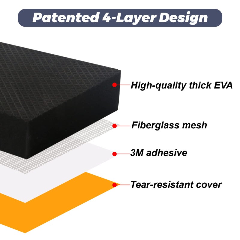 GameXcel Garage Wall Protector Car Door Protectors Garage Guards Bumpers EVA Foam Thick Water Resistance Self Adhesive Garage Wall Pad for Car Doors Anti-Collision Garage Wall Protect,4 Pack Black - Image 3