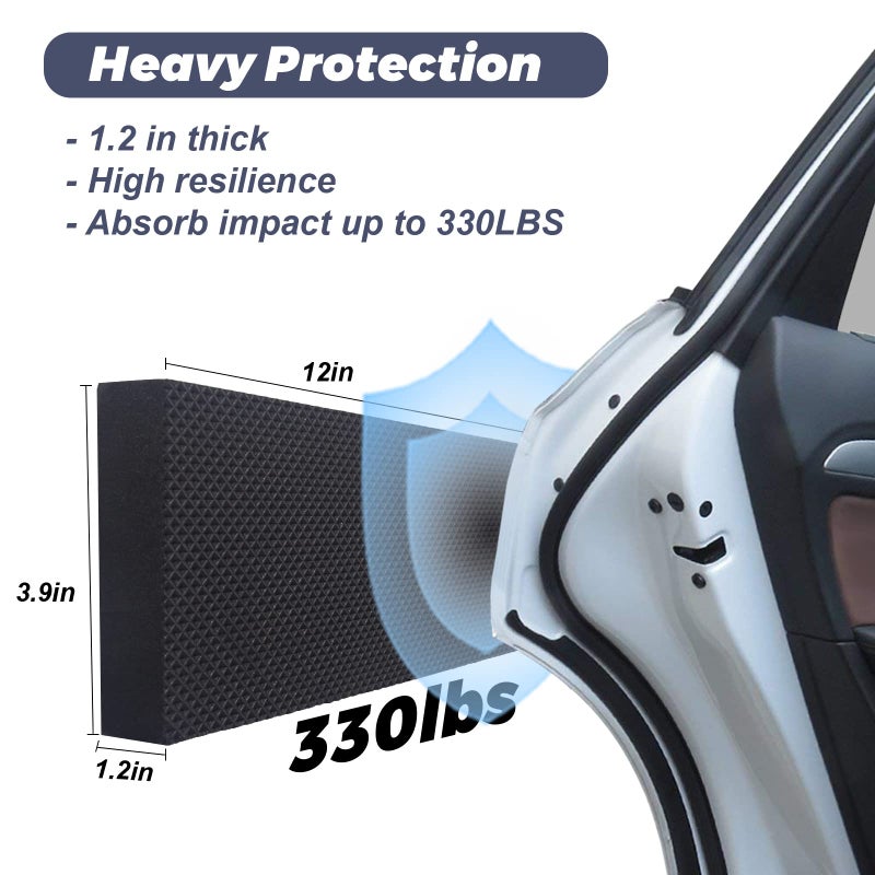 GameXcel Garage Wall Protector Car Door Protectors Garage Guards Bumpers EVA Foam Thick Water Resistance Self Adhesive Garage Wall Pad for Car Doors Anti-Collision Garage Wall Protect,4 Pack Black - Image 2