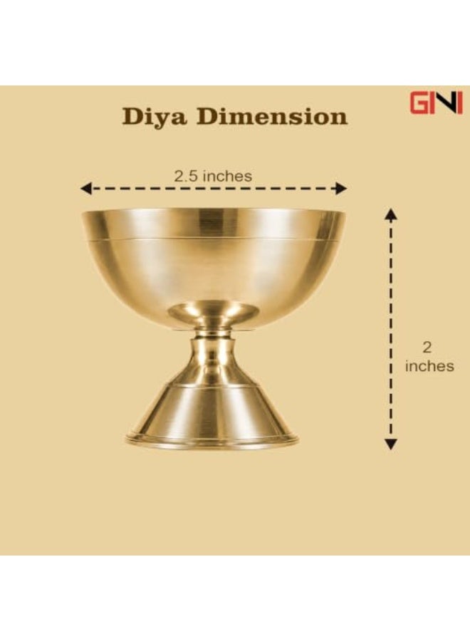 GINI Pooja Items Brass Akhand Diya (60g) – Premium Brass Oil Lamp for Home Temple, Puja, Aarti, Diwali, Religious Ceremonies & Daily Worship - Image 4