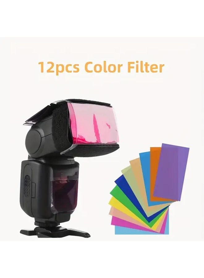 12 Color Tablets Filter Set For Camera DSLR Flash Softbox Photography - Image 2