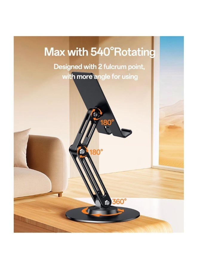 YESIDO C300 Foldable Desk Phone Stand - Adjustable Angles - Stable, Non-Slip Base - Portable and Suitable for Office and Home (Black) - Image 3