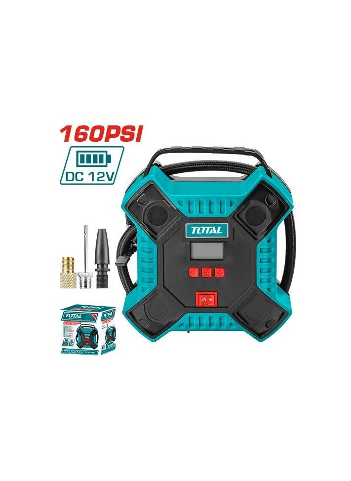 TOTAL - 12V Digital Air Compressor Works on Car Cigarette Lighter - Image 1