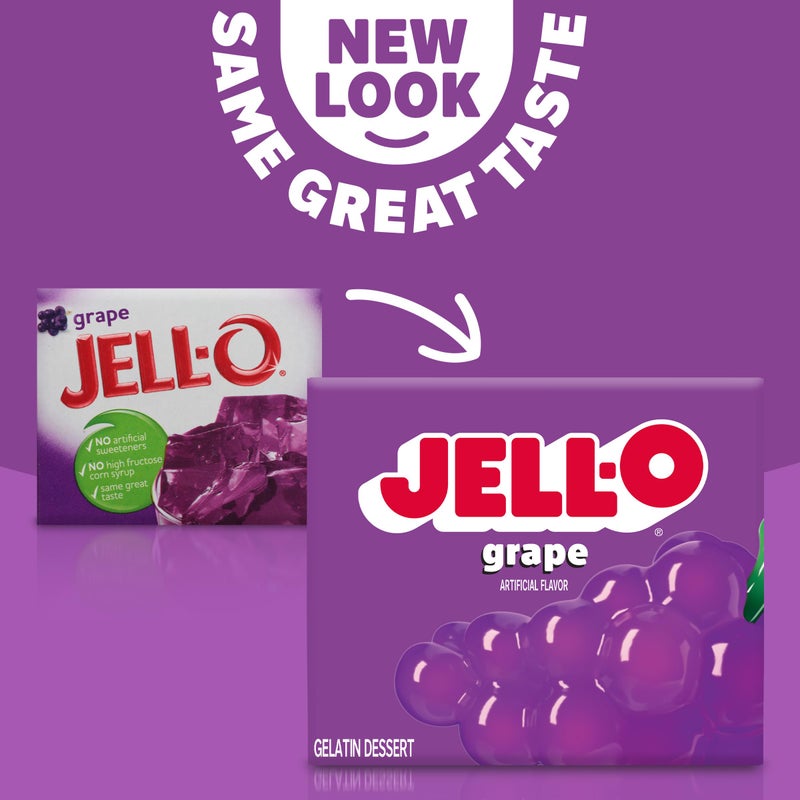 Jell-O Grape Gelatin Dessert Mix (3 oz Box) - Image 2