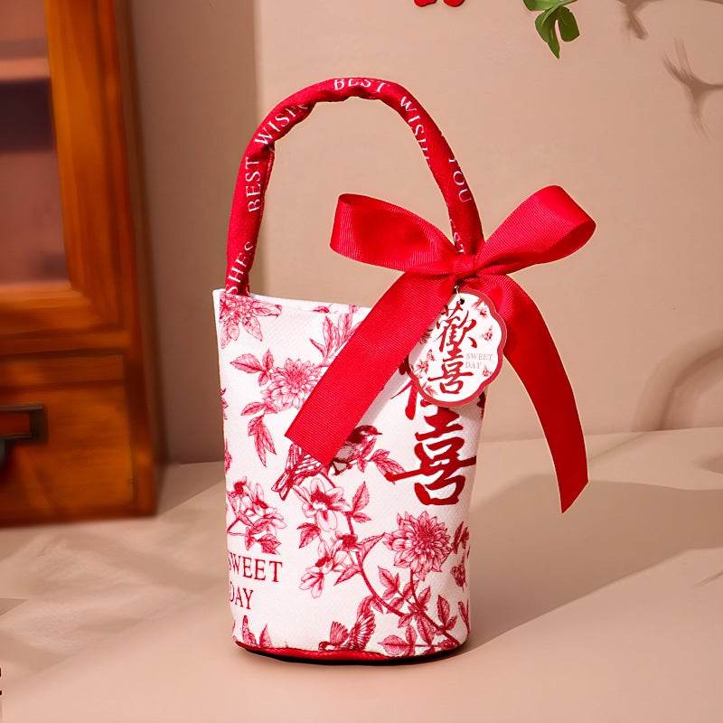 Generic Wedding Special Candy Box Candy Bag Wedding Hand Bag Advanced Sense Folding Free Candy Box Gift Bag Wholesale Joy [Red Ribbon Pin Hanger]]