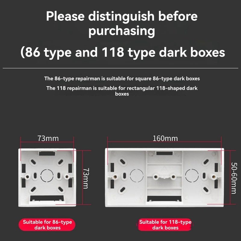 Manganese Steel Electrical Switch Socket Concealed Box 10PCS Repair Unit with Wrench - Image 4