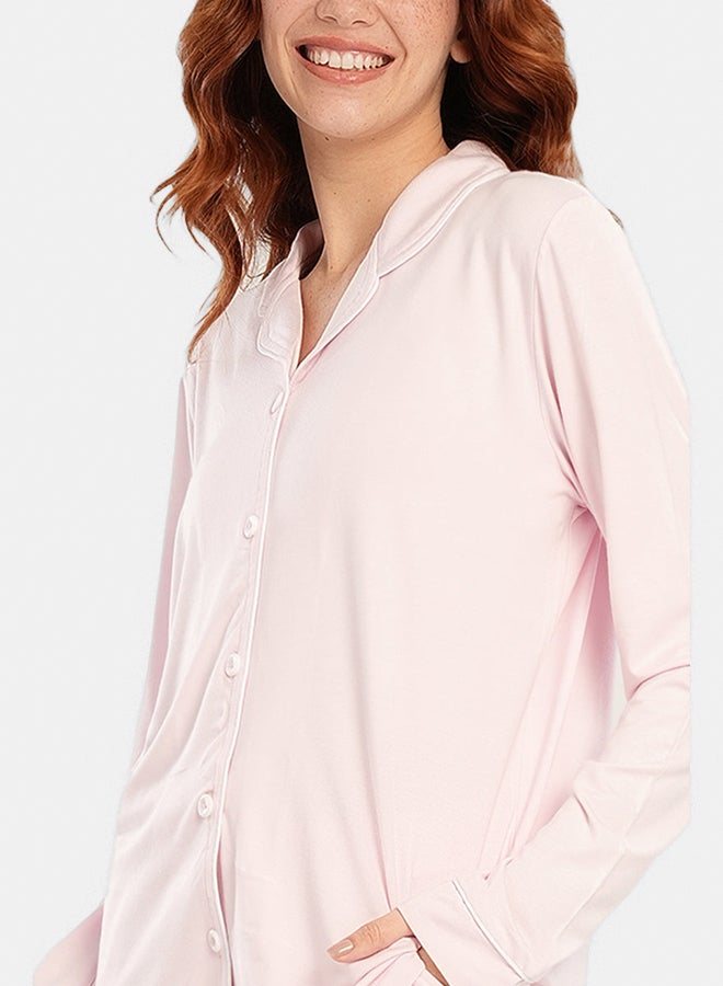 Carina Viscose Contrast Piping Pyjama Set - Image 4