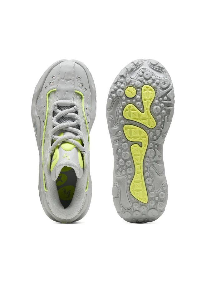 Puma Flat Light Gray-Sunset Glow-Yellow Alert LaFrancé RNR Solar Sneakers Unisex for Men | Best Price UAE
