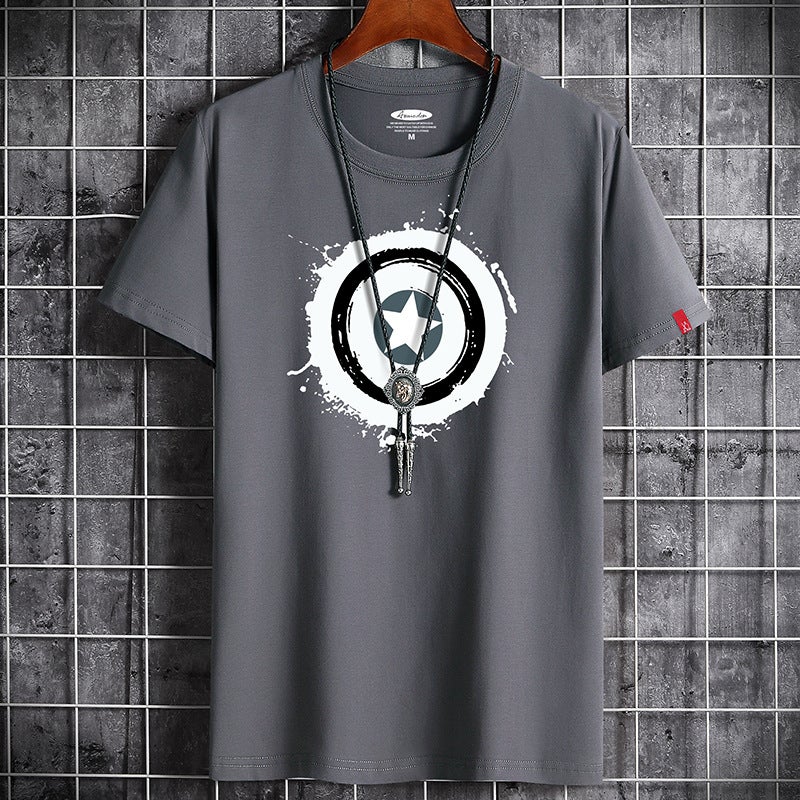 Short-sleeved T-shirt Men's Summer Korean-style Trendy Half-sleeved Student Wholesale Loose Casual Trendy Brand Couple T-shirt Men's Wear - Image 1