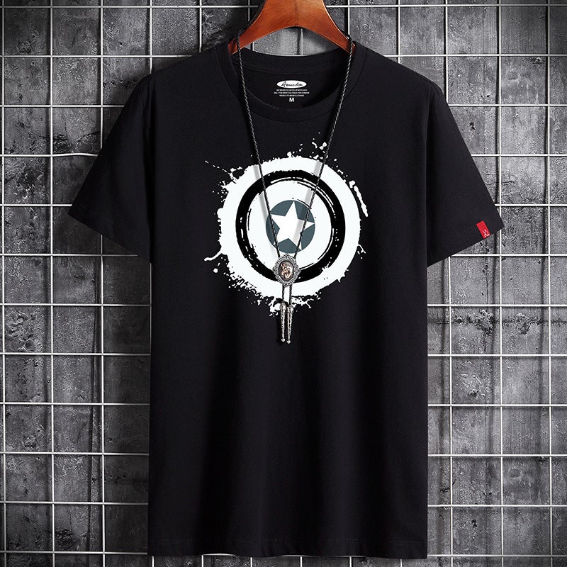 Short-sleeved T-shirt Men's Summer Korean-style Trendy Half-sleeved Student Wholesale Loose Casual Trendy Brand Couple T-shirt Men's Wear - Image 2