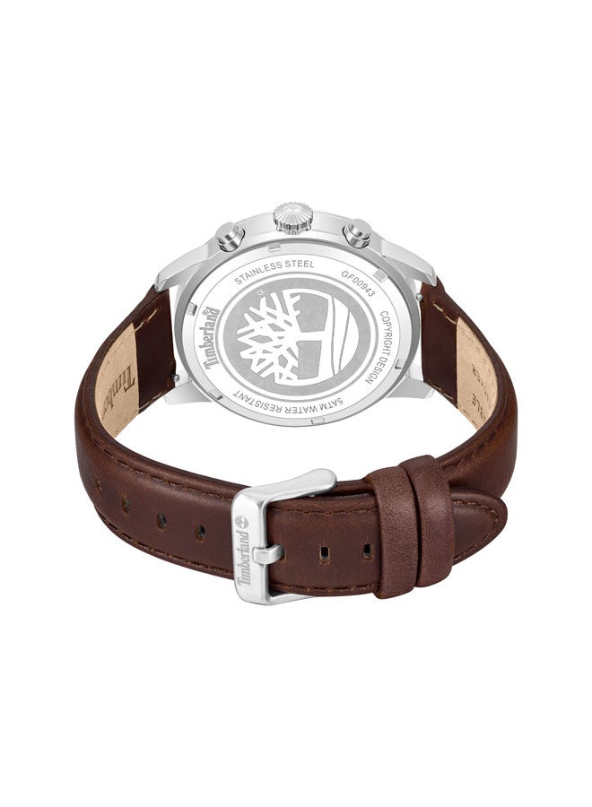 Timberland Men Parkman Grey Dial Leather Strap Multifunction Watch for Men, 44mm - Image 3