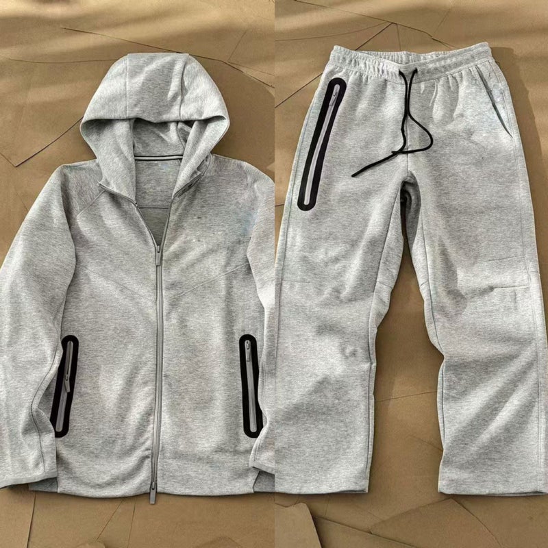 24 New Leisure Sports Air Layer Hooded Jacket Coat And Sweatpants Suit 454 And 461 - Image 1