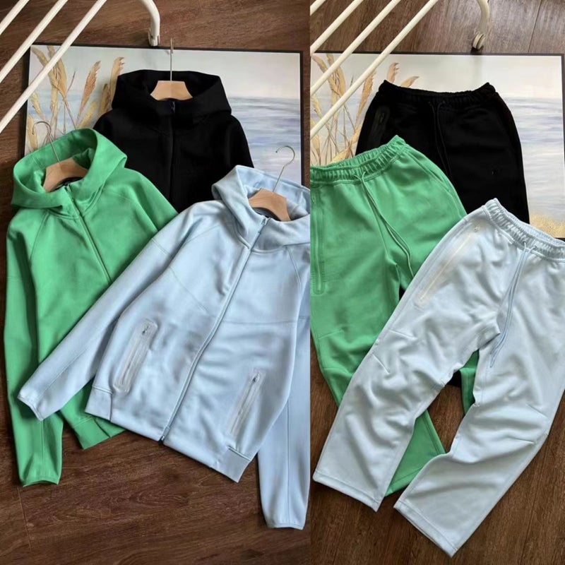24 New Leisure Sports Air Layer Hooded Jacket Coat And Sweatpants Suit 454 And 461 - Image 2