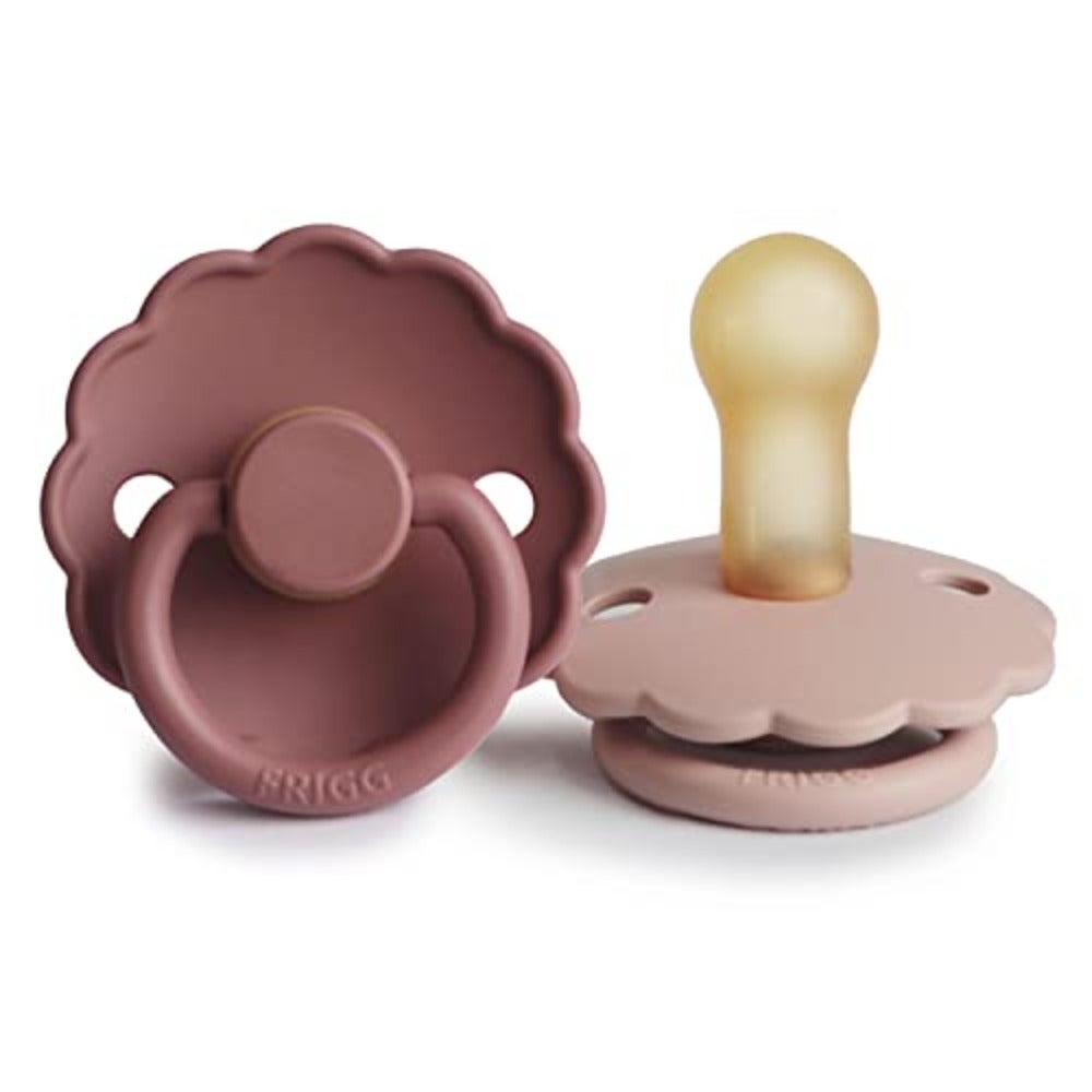 Daisy Latex Baby Pacifier 6-18M 2-Pack Woodchuck/Blush - Size 2