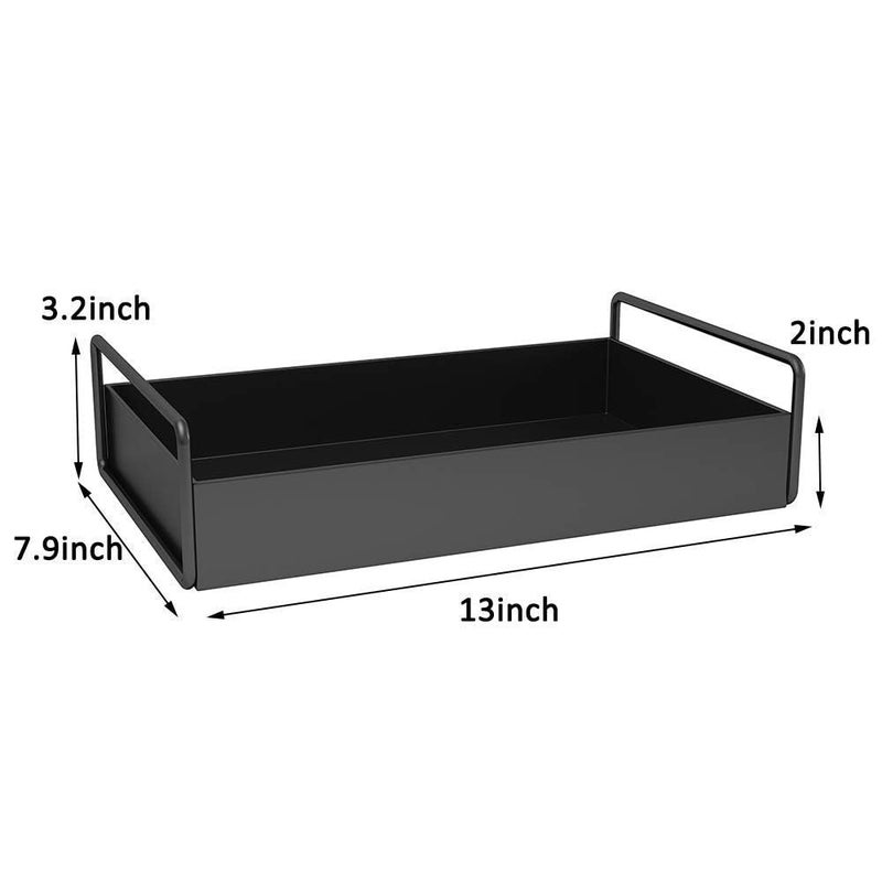 ROLLYWARE Rectangular Black Metal Bathroom Vanity Tray, Kitchen/Bathroom Countertop Storage Shelf Organizer, Coffee Table Decorative Tray Cosmetic Organizer Display Holder - Image 4