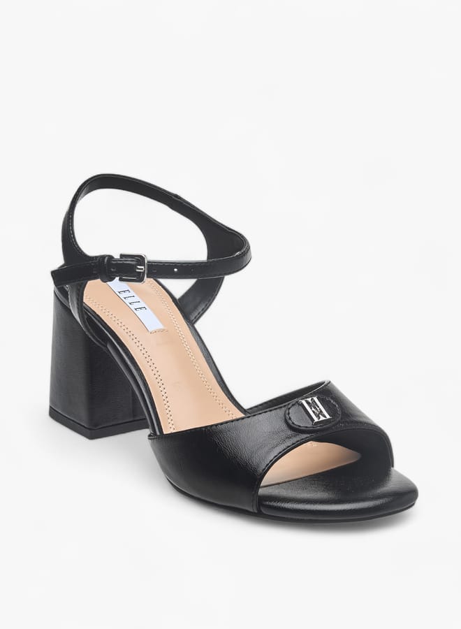 ELLE Womens Logo Accent Sandals With Block Heels And Buckle Closure  - Image 1
