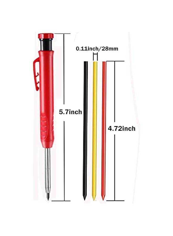 MOXO 1  Mechanical Carpenter Pencil Set with BuiltIn ener and 12 Refill Leads for Carpenter Scriber Construction Woodworking Tools  Marker Marking Tool - Image 2