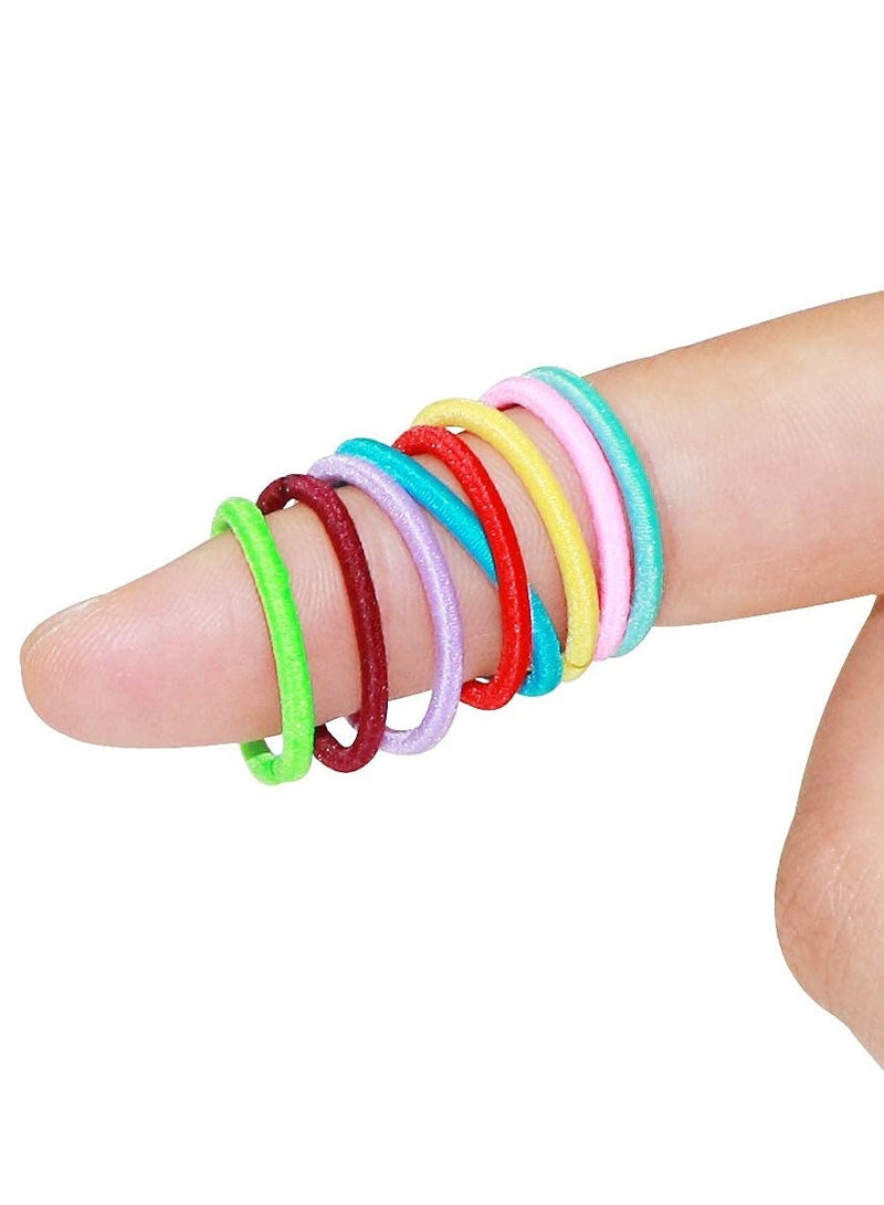 شواي ربطات شعر للأطفال، إكسسوارات حامل ذيل حصان رفيعة متعددة الألوان للبنات، قطر 2 سم، 200 قطعة - Image 4