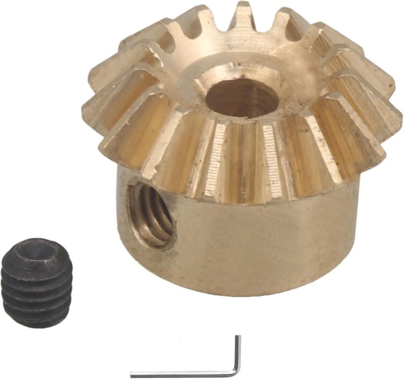CNBTR 15T Copper 0.8 Modulus Tapered Bevel Gear Wheel 3mm Bore 10mm Outer Dia - Image 1