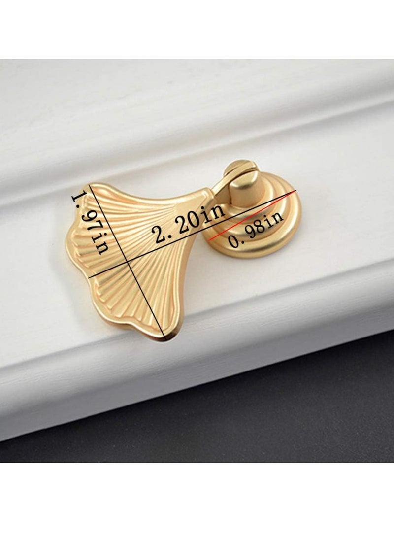 Oasisgalore 2Pcs Furniture Knob Handles Pull Handle Fashion Ginkgo Leaf Shape Dresser Knobs for Cabinet Door Drawer  - Image 2