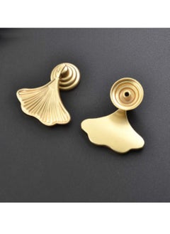 Oasisgalore 2Pcs Furniture Knob Handles Pull Handle Fashion Ginkgo Leaf Shape Dresser Knobs for Cabinet Door Drawer  - Image 3