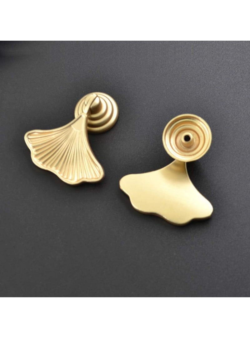 Oasisgalore 2Pcs Furniture Knob Handles Pull Handle Fashion Ginkgo Leaf Shape Dresser Knobs for Cabinet Door Drawer  - Image 3