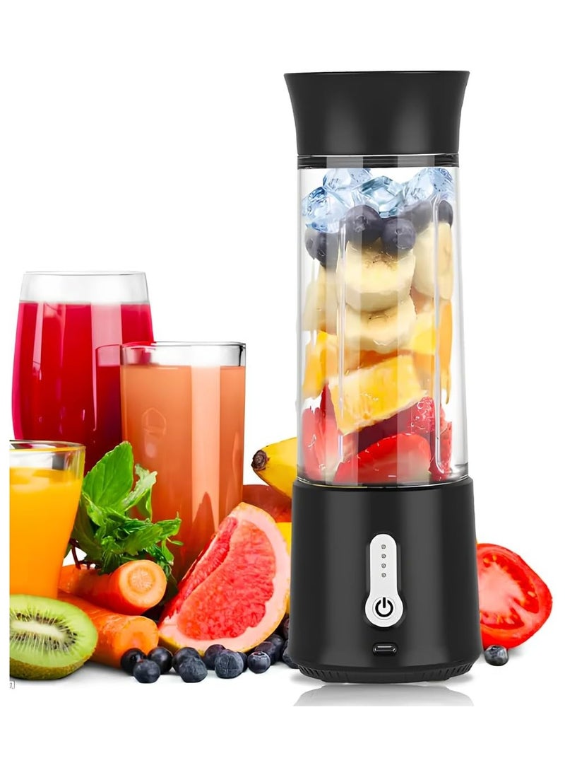 XVersion - Portable Blender 500ML, Smoothie Blender, Portable Juicer Blender Smoothie Maker, Mini blender, High Speed 6-Blades for Office,Gym,Outdoor,Home,Travel,Baby Food Blender - Black - Image 1