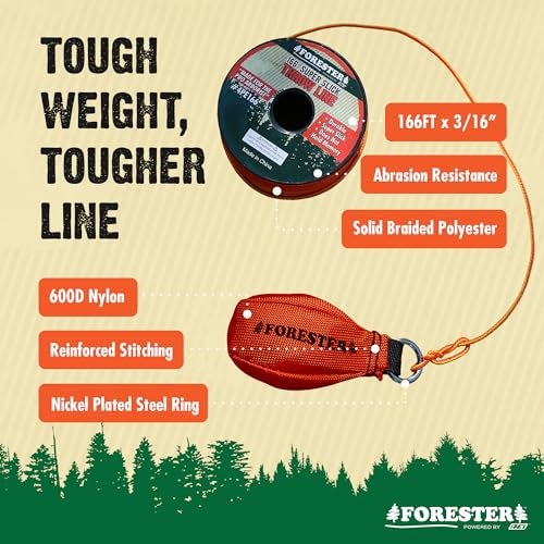 FORESTER Arborist Throw Line Kit | 11oz Throw Weight & 166ft Rope | Ultra Slick 100% Polyester Rope | Arborist Equipment For Tree Climbing - Image 2