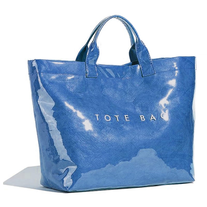 BBIQI PVC Tote Bag for Women Plastic Tote Bag Letters Print Handbag Hobo Bags for Work Shopping Gift - Image 1